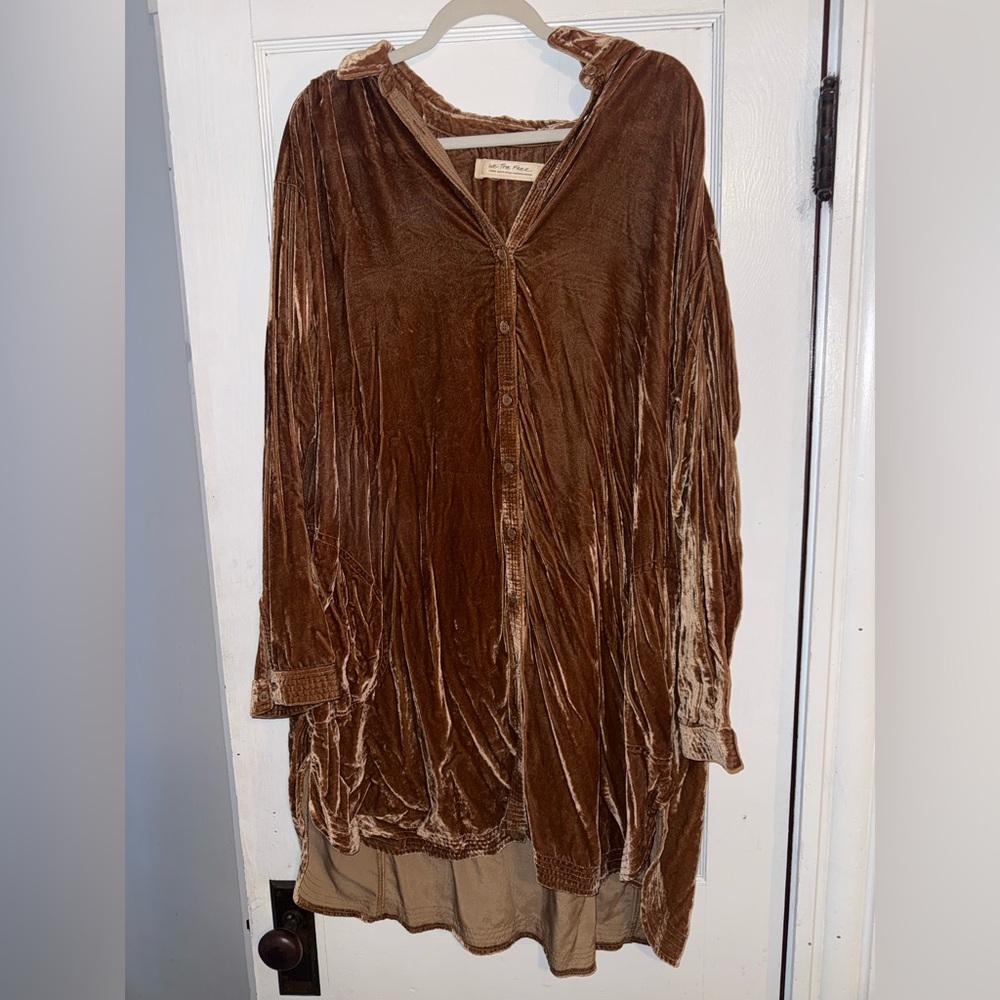 We the free gold velvet tunic dress